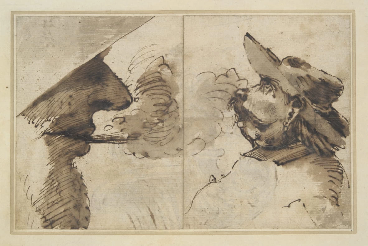 Caricature di due teste maschili - Yale University Art Gallery